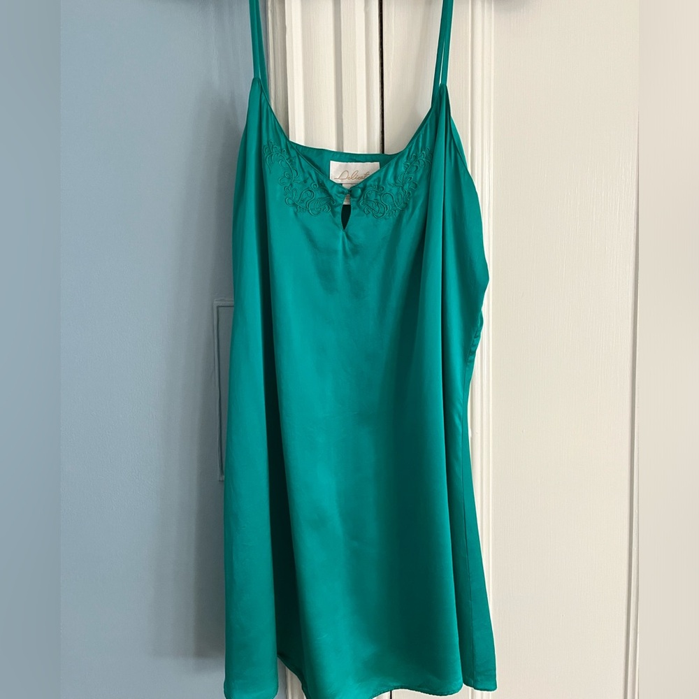 100% Turquoise Slip Dress